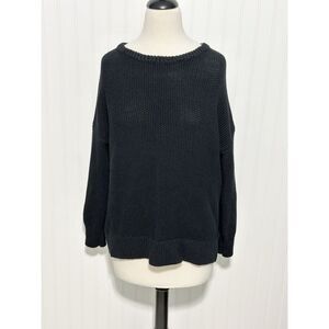 Old‎ Navy Women's Long Sleeve Tunic Length Pullover Sweater Black Size Large